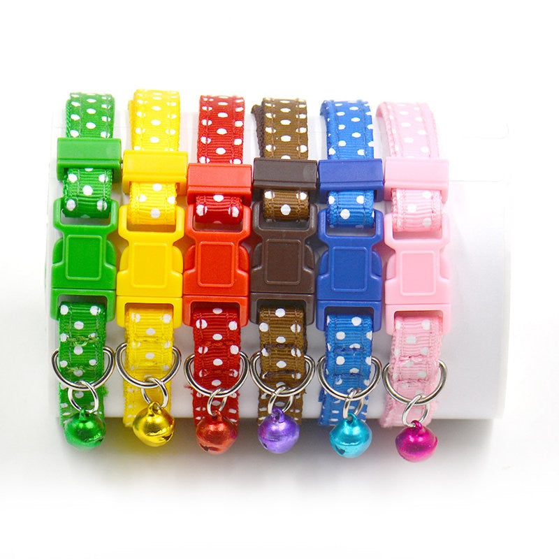 Adjustable Dot Printed Little Dog Collars