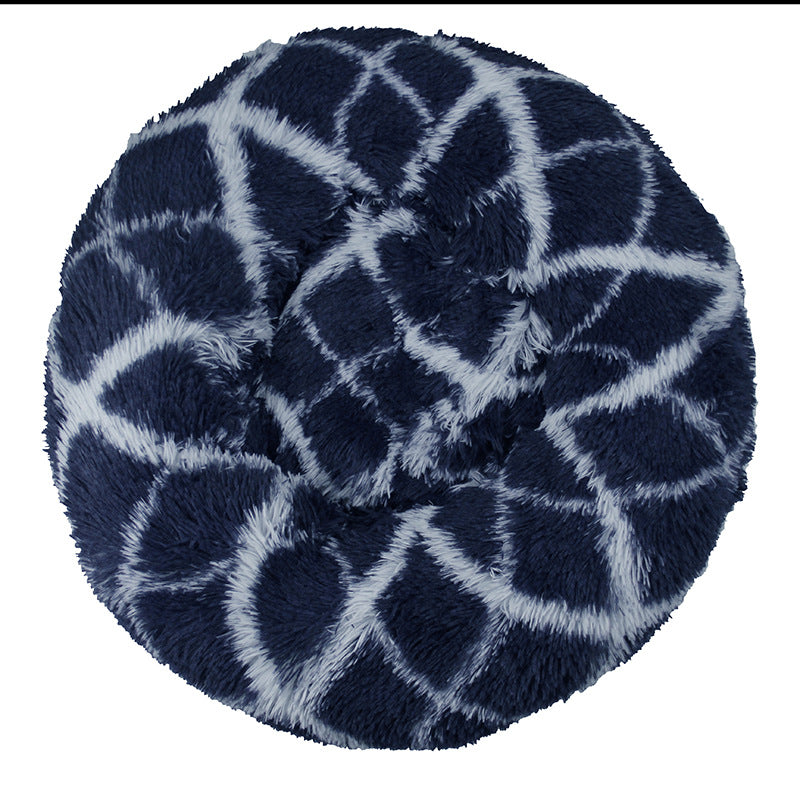 Plush Round Gradual Change Pet  Bed Winter