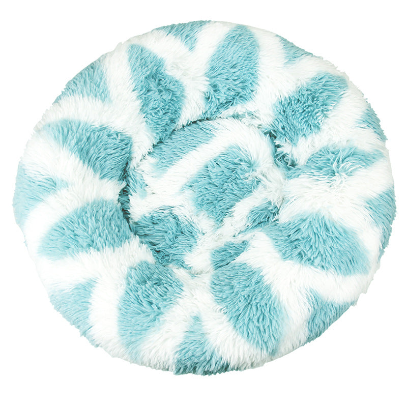 Plush Round Gradual Change Pet  Bed Winter