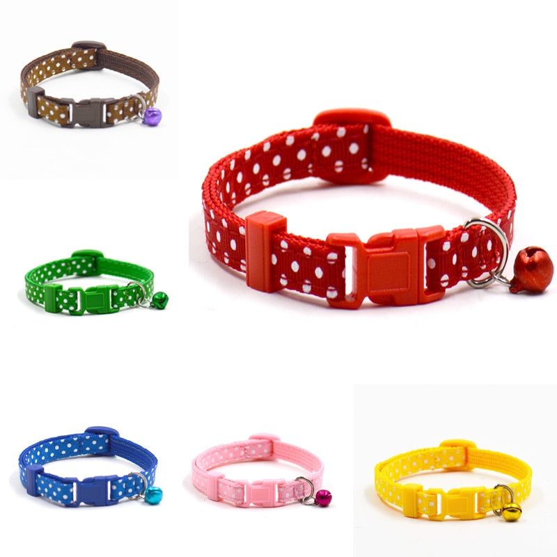 Adjustable Dot Printed Little Dog Collars