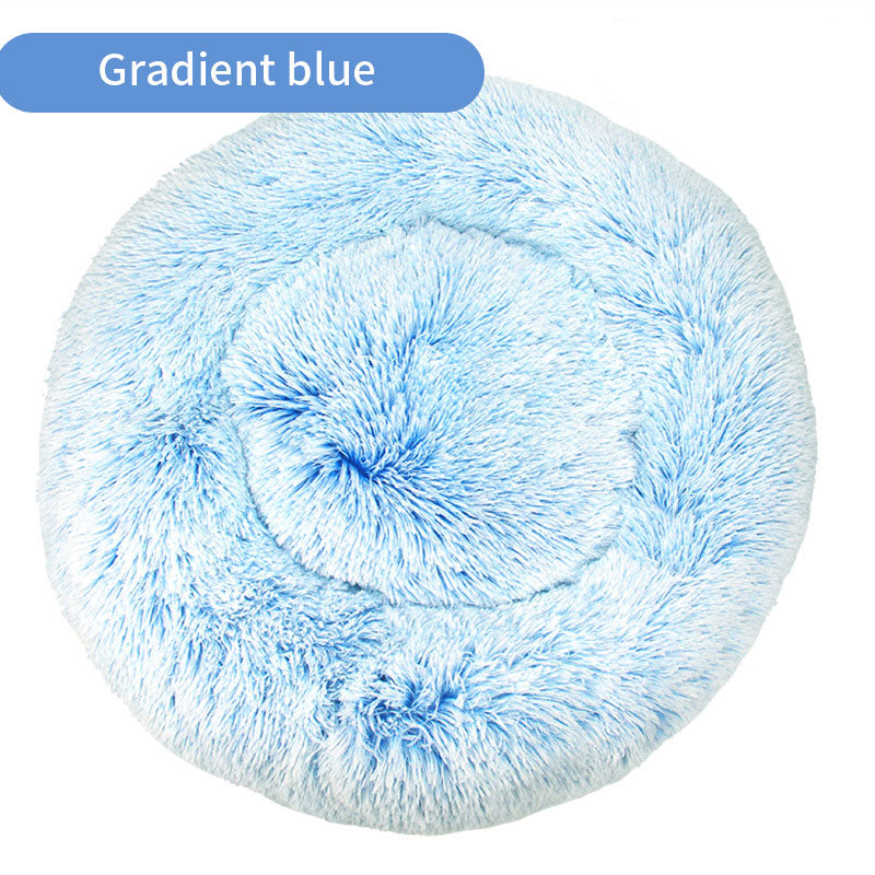 Plush Round Gradual Change Pet  Bed Winter