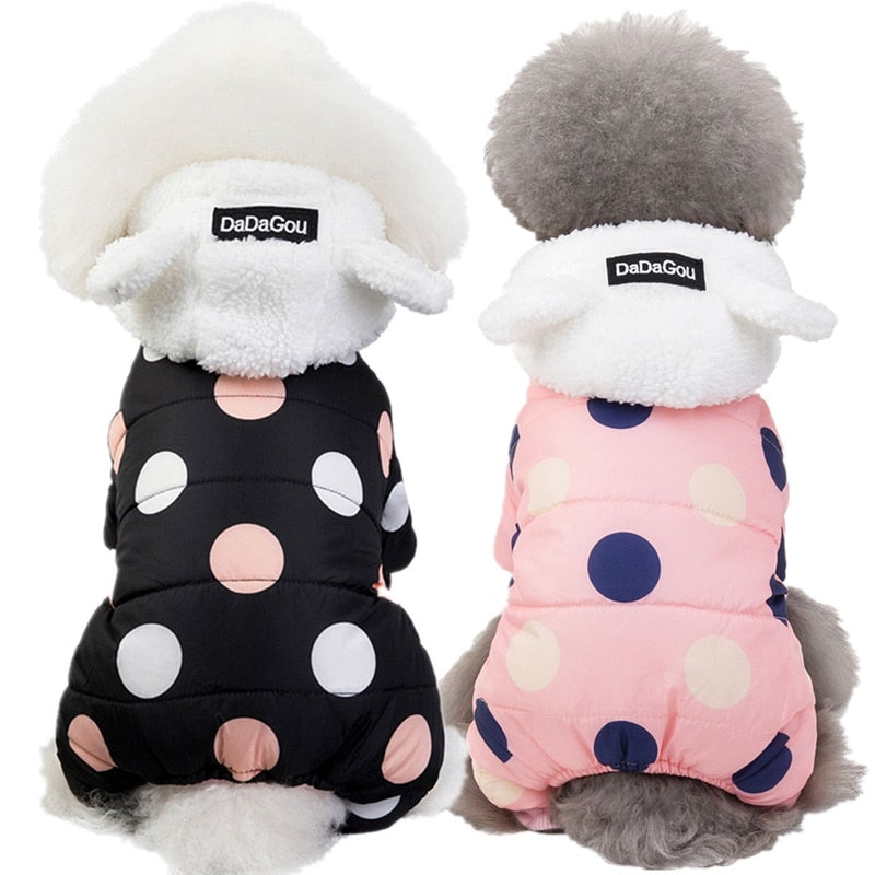 Hoodie Coat Big Polka Dot Cotton Coat