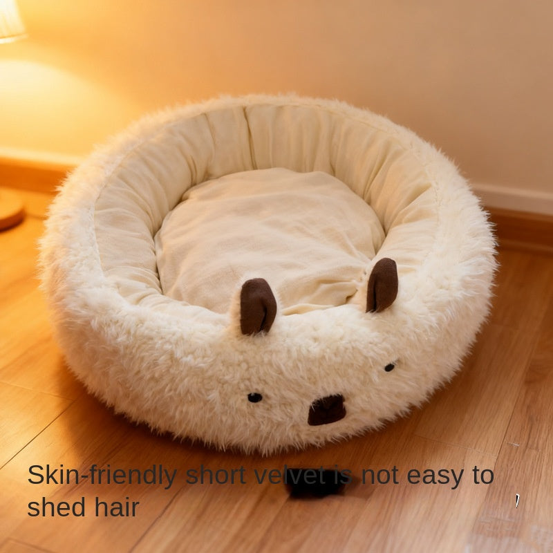 Winter Warm Half-Enclosed Dog Bed