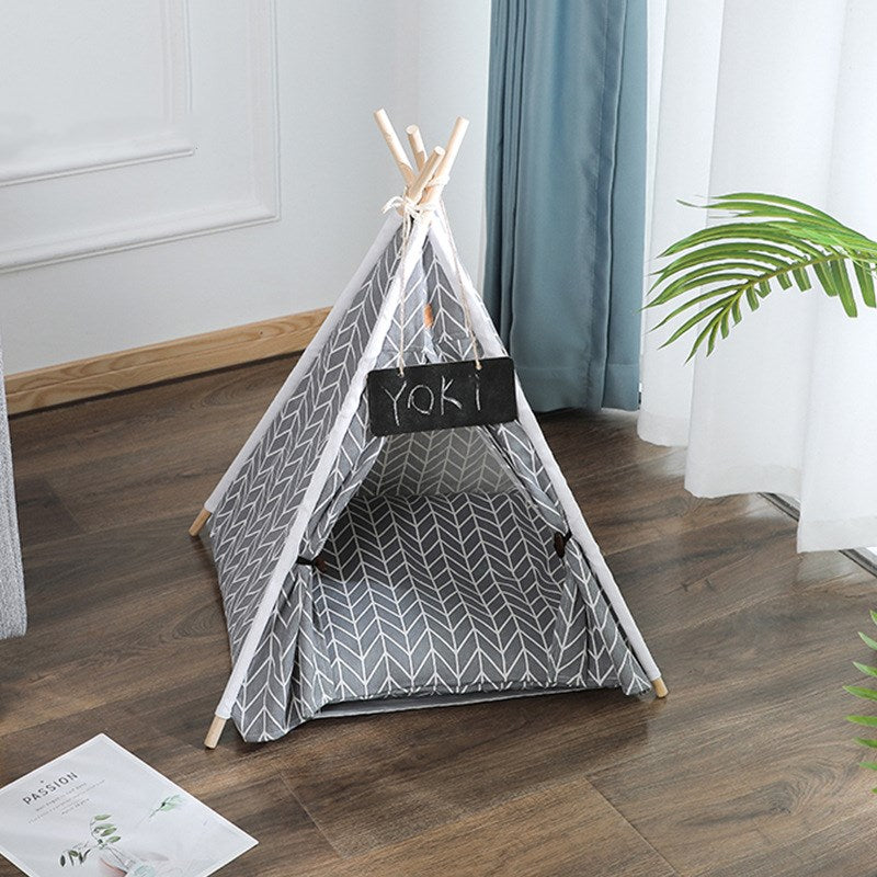 Removable And Washable Canvas Dog Tent Pet Bed Pad