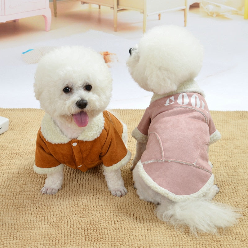 Dog Jacket Thickening Fleece Pet Outfits Small Dogs Chihuahua   Clothing