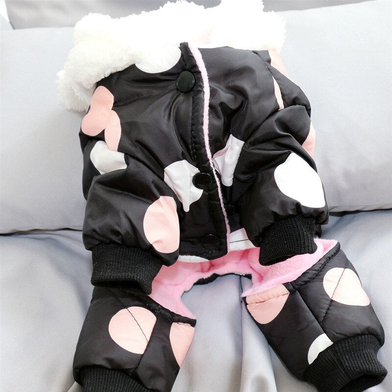 Hoodie Coat Big Polka Dot Cotton Coat