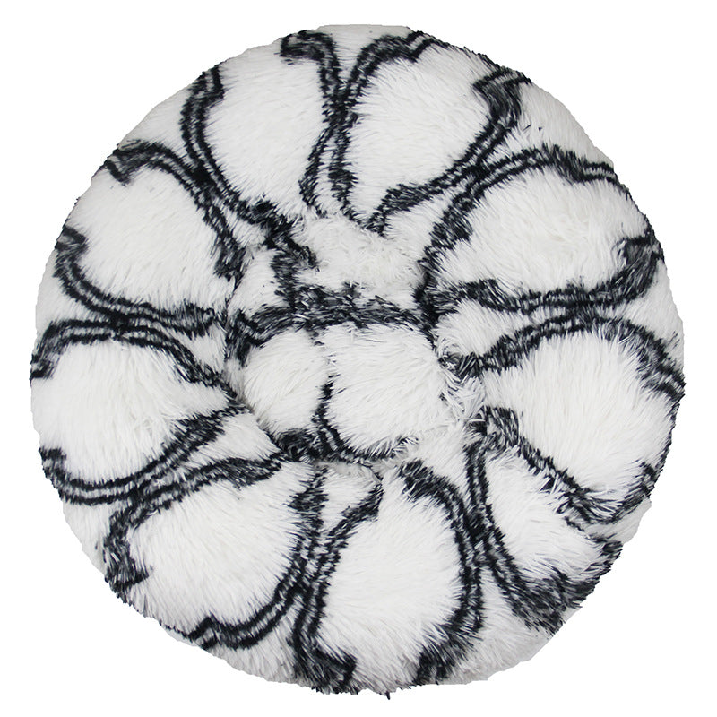 Plush Round Gradual Change Pet  Bed Winter