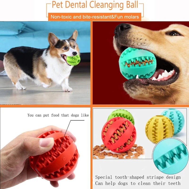 Interactive Rubber Balls Puppy Chewing Toys Pet Tooth Cleaning Ball