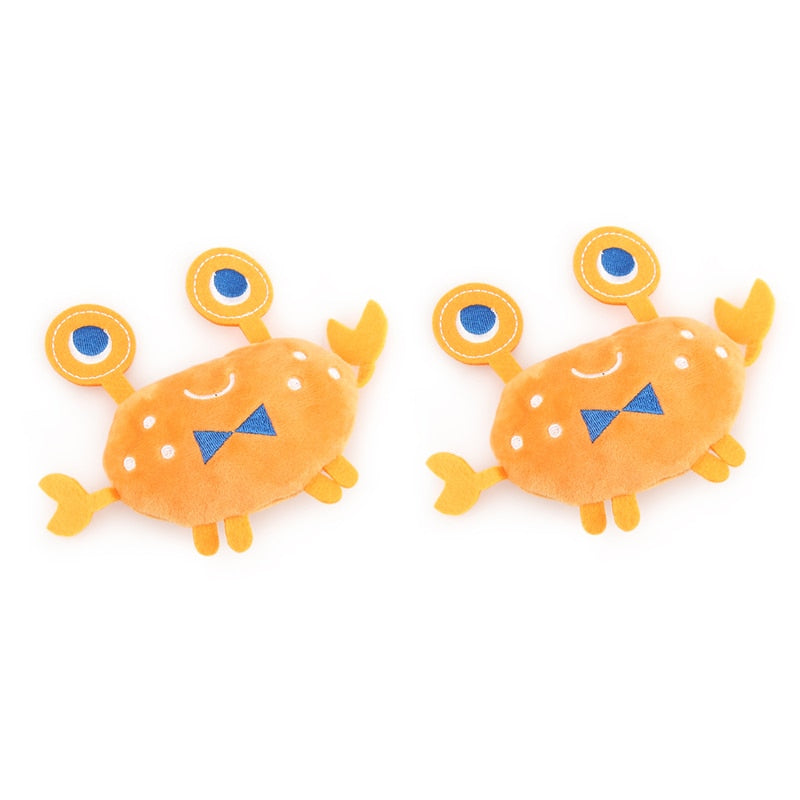 2PCS Lobster Squeaky Cartoon Crab Puppy Pet Toy