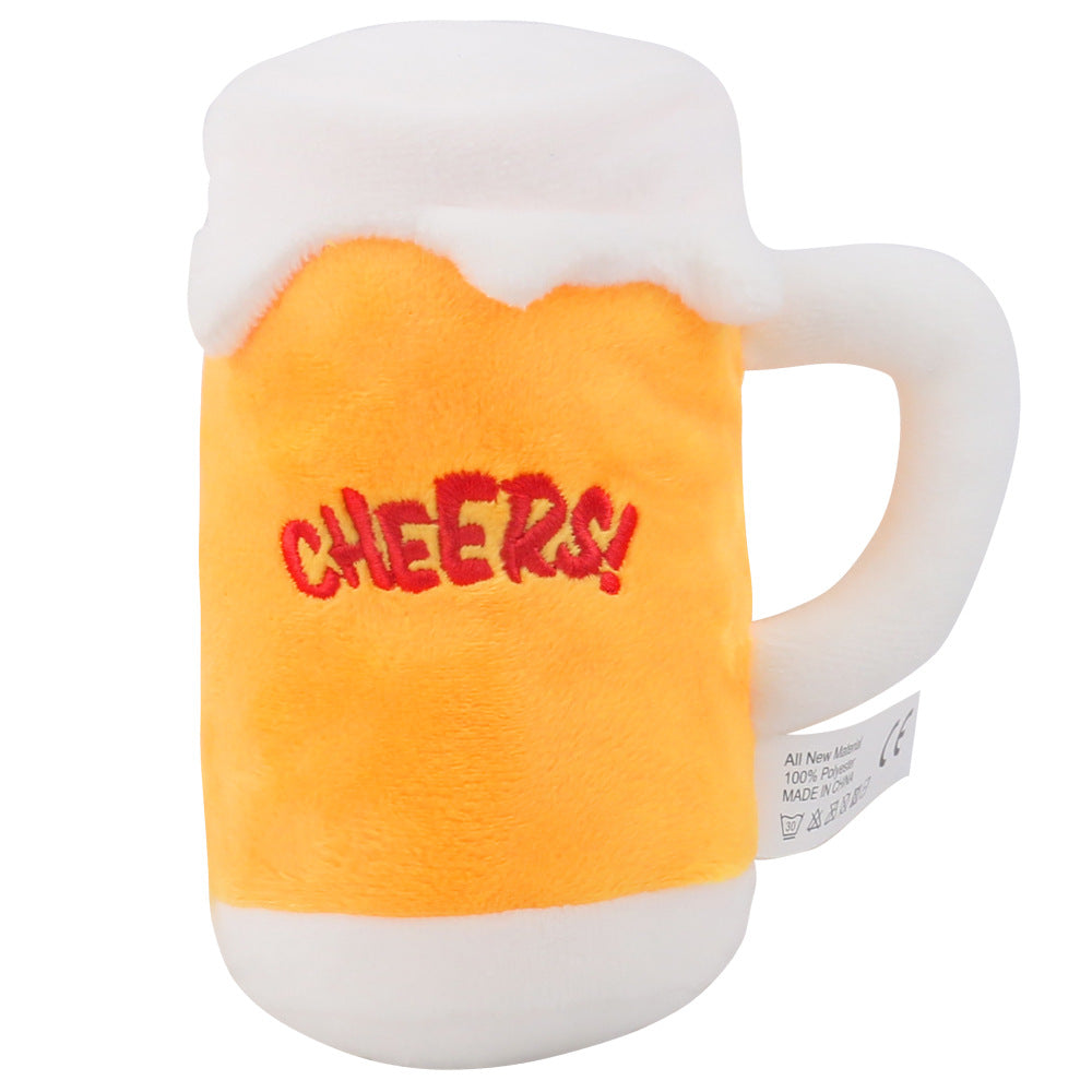 Squeaking Dog Toy Beer Bottle Beer Cup