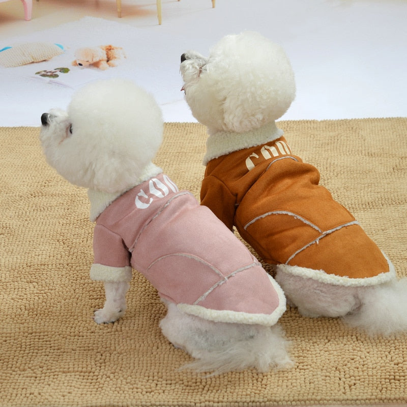 Dog Jacket Thickening Fleece Pet Outfits Small Dogs Chihuahua   Clothing