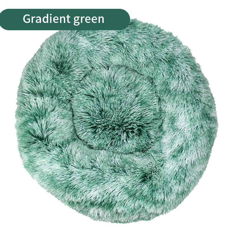 Plush Round Gradual Change Pet  Bed Winter