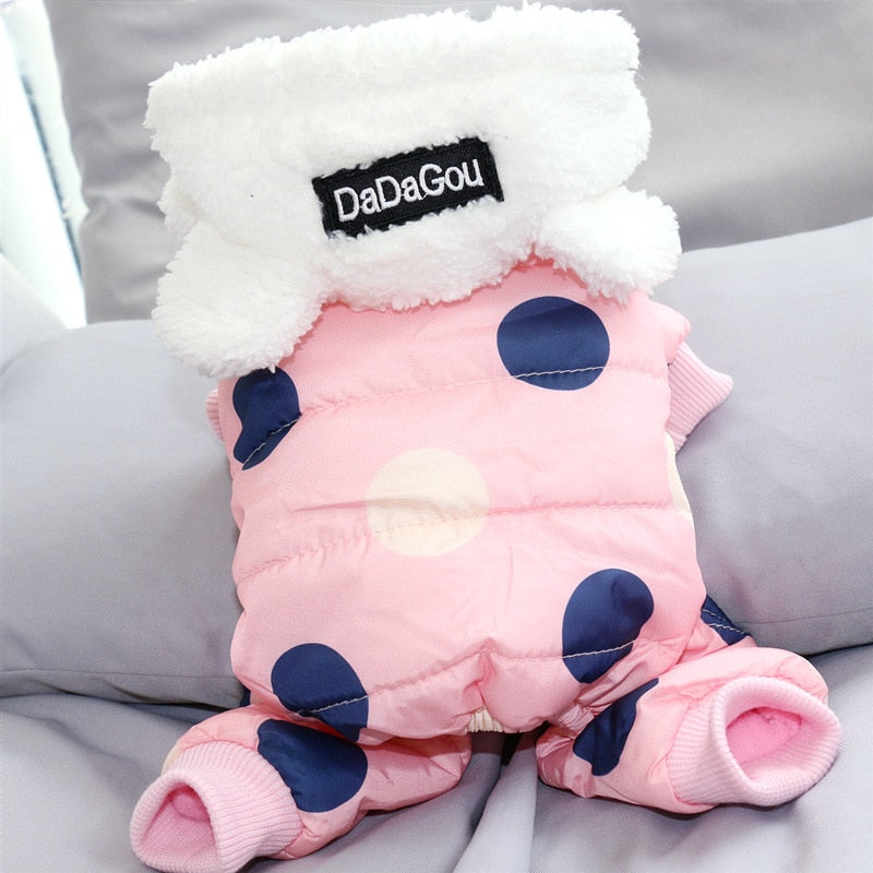 Hoodie Coat Big Polka Dot Cotton Coat