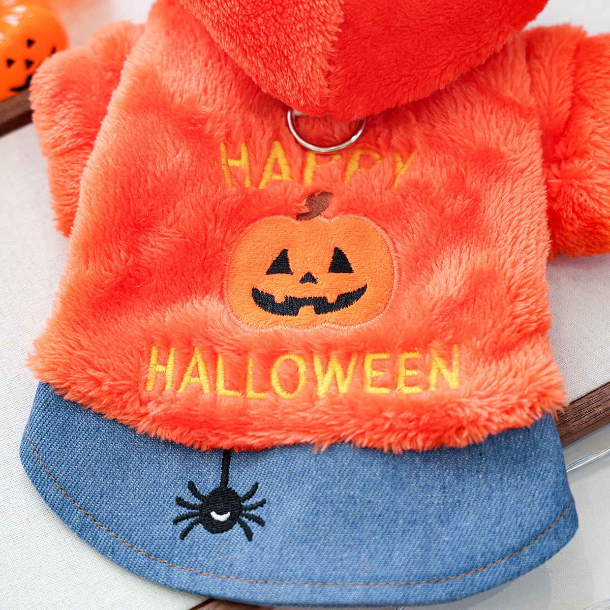 Cute Halloween Pumpkin Hoodie for Small Dogs and Cats,