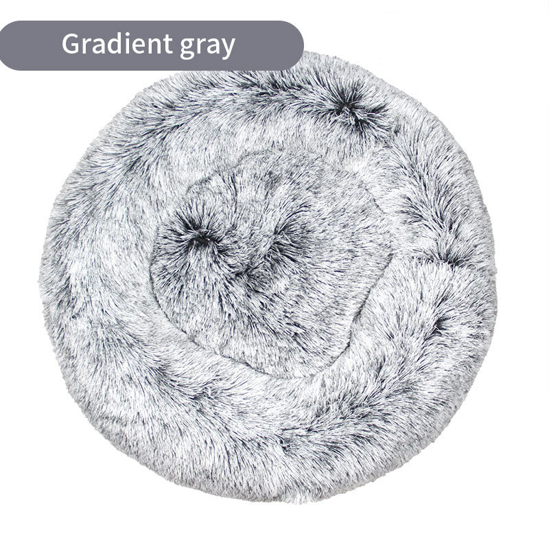 Plush Round Gradual Change Pet  Bed Winter