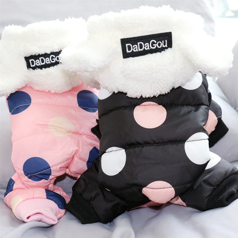 Hoodie Coat Big Polka Dot Cotton Coat