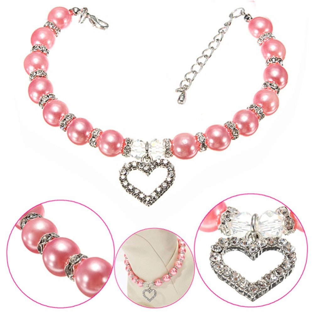 Pet Coller Puppy Dog Cat Pearl Necklace