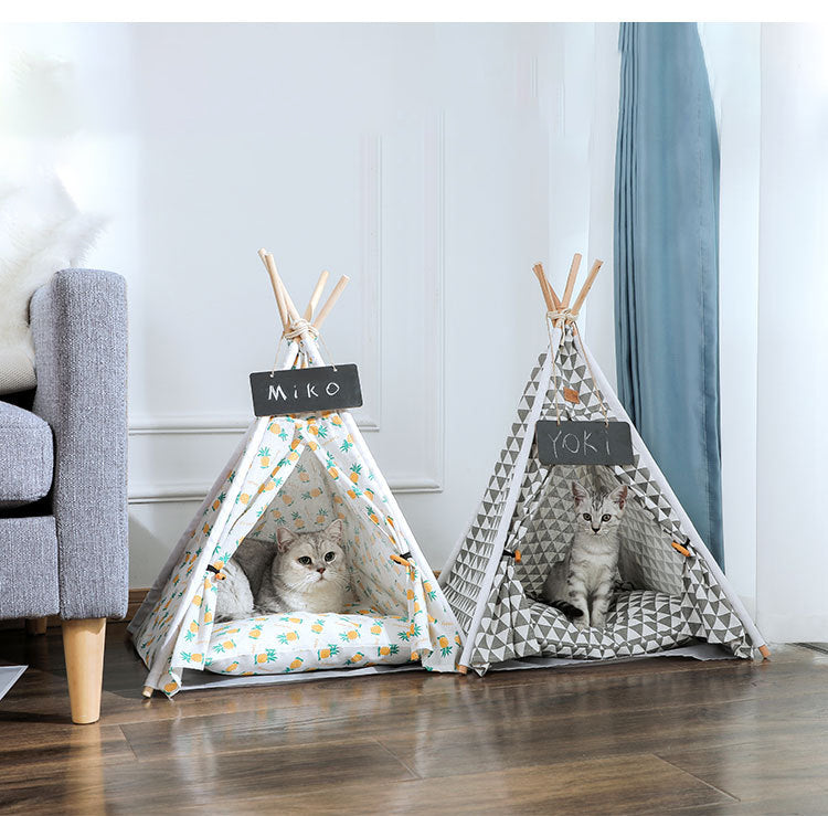 Removable And Washable Canvas Dog Tent Pet Bed Pad