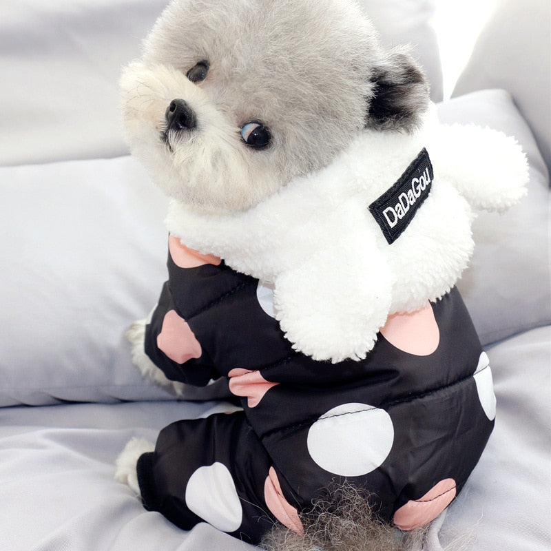Hoodie Coat Big Polka Dot Cotton Coat