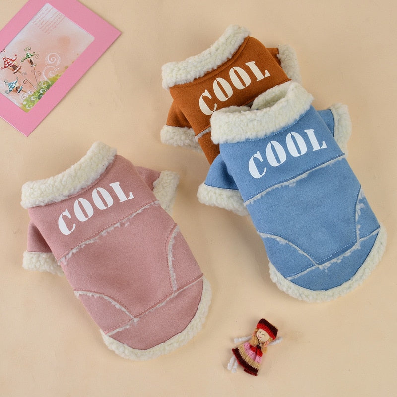 Dog Jacket Thickening Fleece Pet Outfits Small Dogs Chihuahua   Clothing