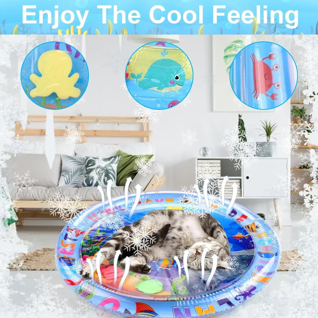 Water Sensory Play Mat for Cats and Dogs Summer Indoor Activity
