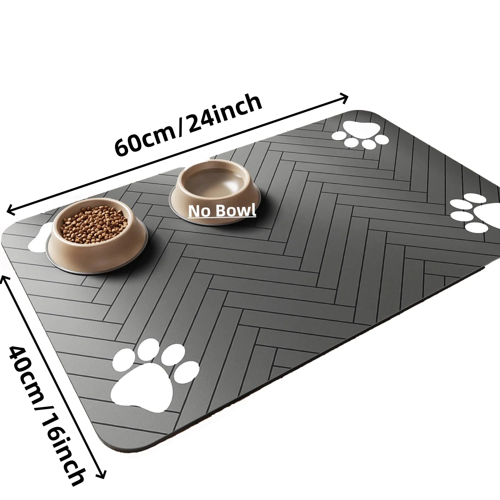 Pet Feeding Mat-Absorbent Pet Placemat for Food and Water Bowl, with Waterproof Rubber Backing,