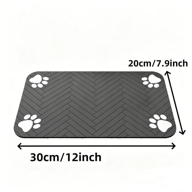 Pet Feeding Mat-Absorbent Pet Placemat for Food and Water Bowl, with Waterproof Rubber Backing,