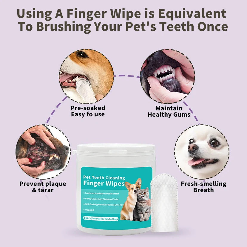Pet Cleaning Products Disposable Finger Toothbrush Pet Teeth Cleaning