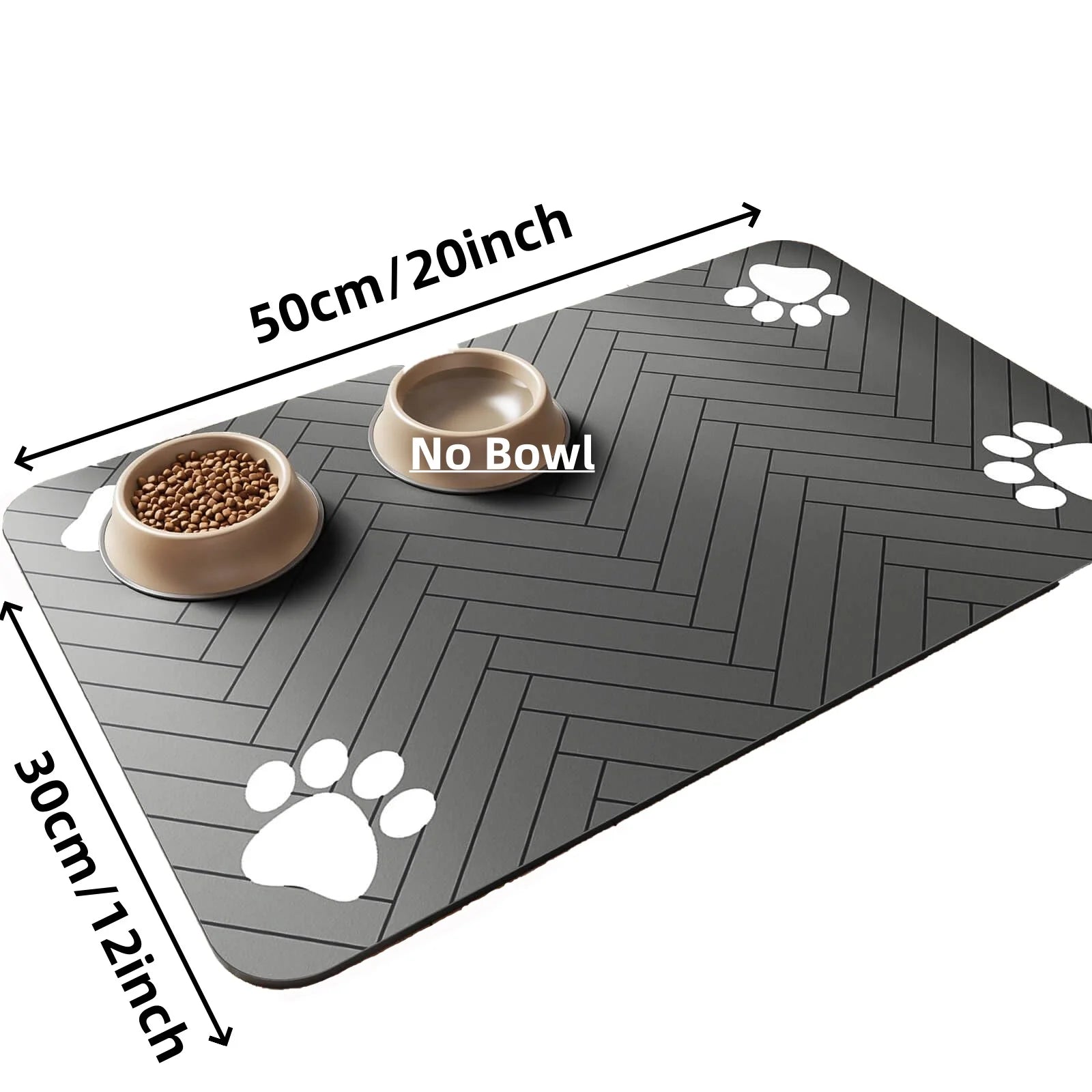 Pet Feeding Mat-Absorbent Pet Placemat for Food and Water Bowl, with Waterproof Rubber Backing,