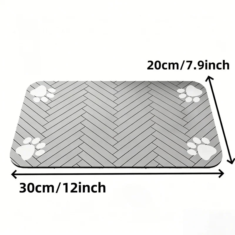 Pet Feeding Mat-Absorbent Pet Placemat for Food and Water Bowl, with Waterproof Rubber Backing,