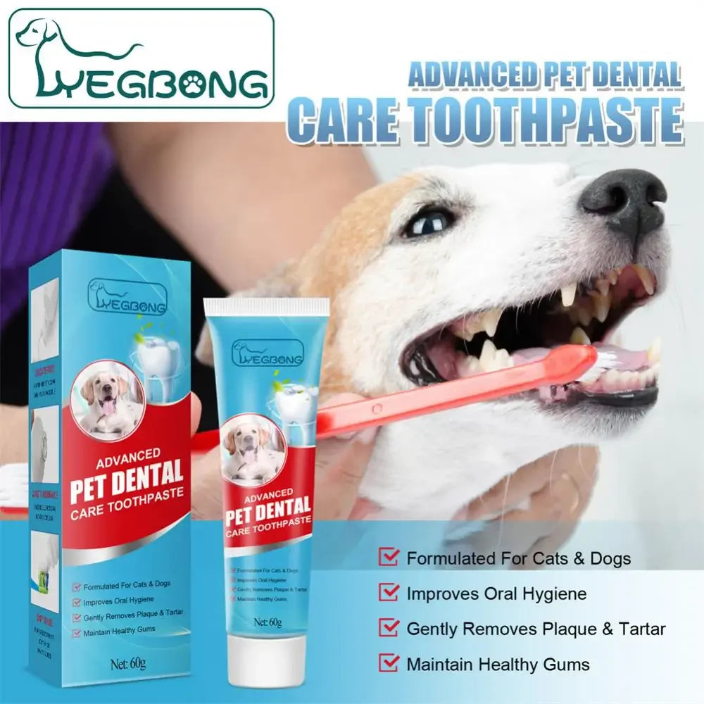 Pet Toothpaste for Dogs & Cats, Edible Oral Care, Fresh Breath,