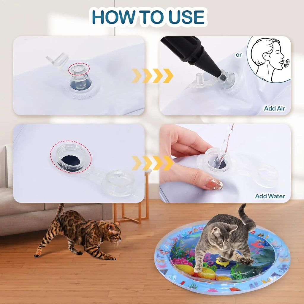 Water Sensory Play Mat for Cats and Dogs Summer Indoor Activity
