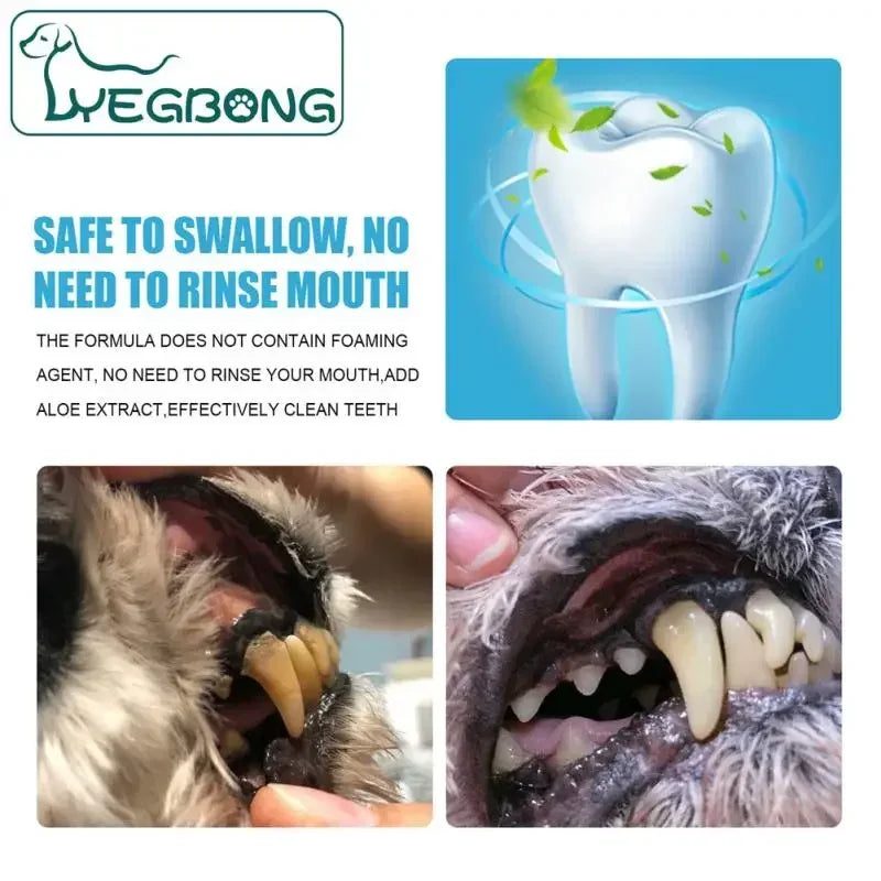 Pet Toothpaste for Dogs & Cats, Edible Oral Care, Fresh Breath,